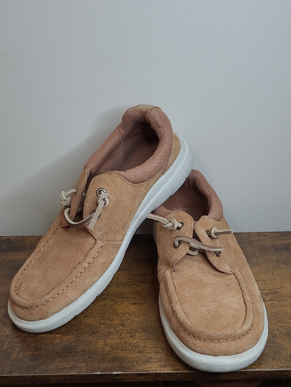 Sperry Top-Sider Tan Captains Mock Suede Boat Shoes size 8